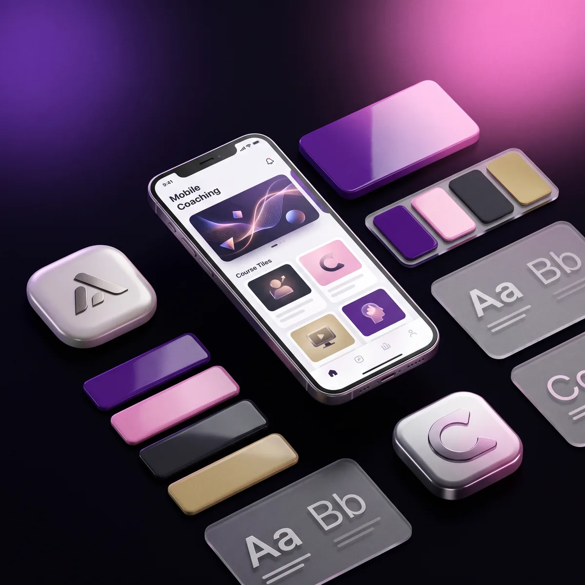 Custom premium app and brand design by the Passion Plus team